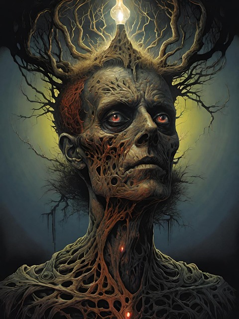 Free dark fantasy halloween illustration