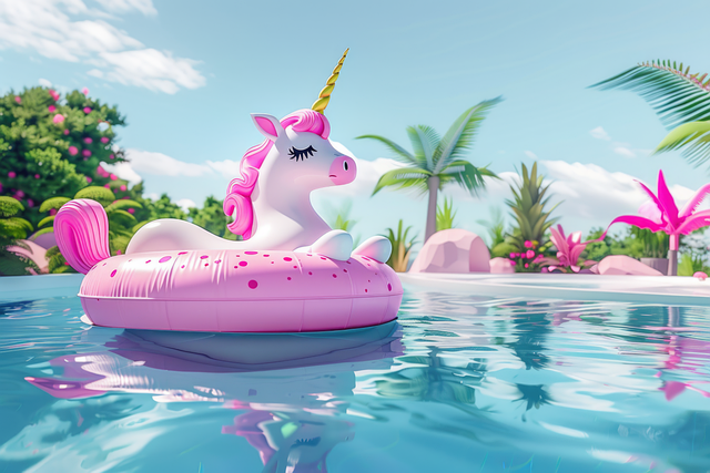 Free floatie pool unicorn illustration