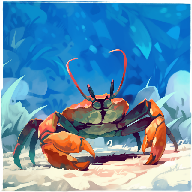 Free crab crustacean ocean illustration