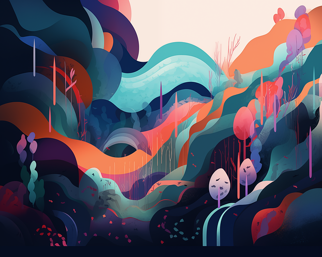 Free nature mountain landscape illustration