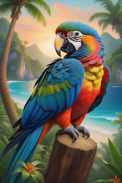 Download free HD stock image of Ai Generated Parrot Free ai generated parrot nature illustration