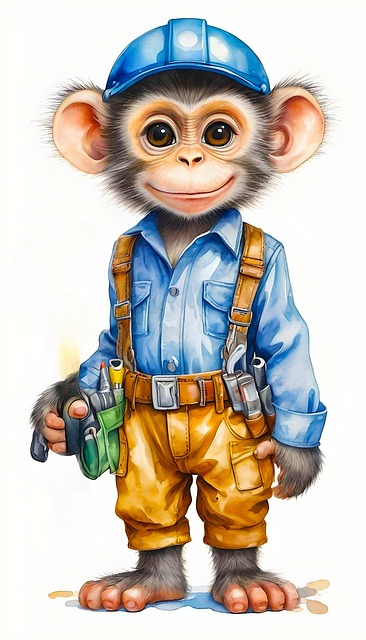 Free ai generated monkey primate illustration