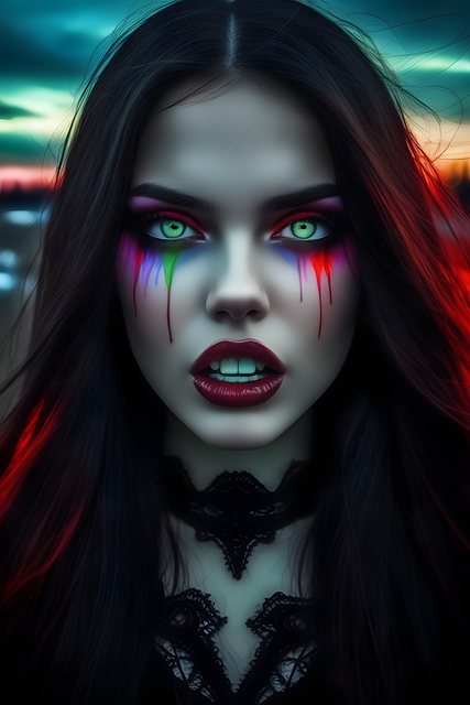 Free ai generated woman vampire illustration