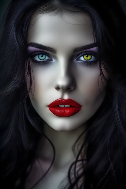 Free ai generated woman vampire illustration