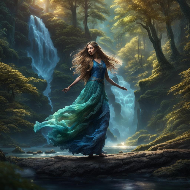 Free woman dance water illustration