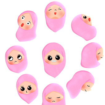 Hijab, Muslim, Emoji, Emoticon, Niedlich