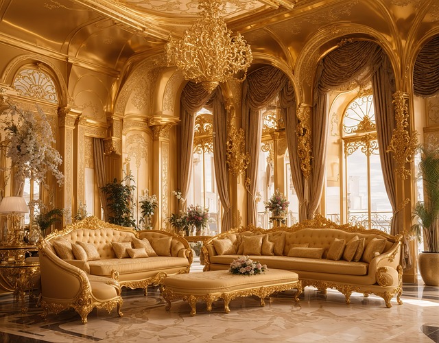 Download free HD stock image of Gold Interior Free gold interior home illustration