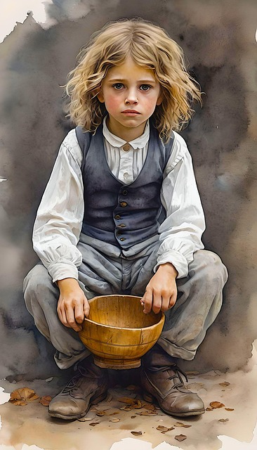 Free ai generated boy poor illustration