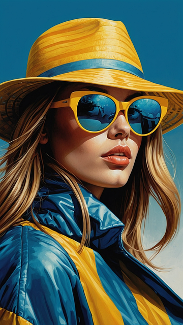 Free portrait hyperrealism sunglasses illustration