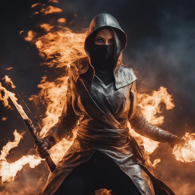 Free ai generated woman ninja illustration