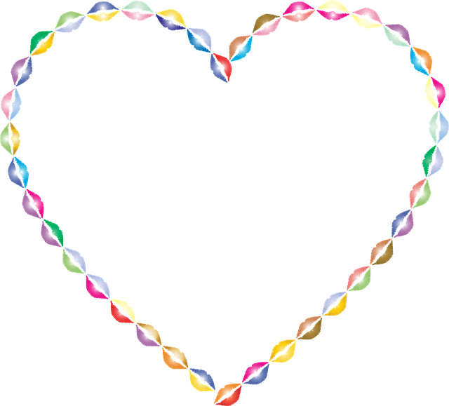 Free lips heart frame vector