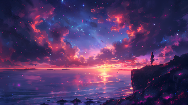 Download free HD stock image of Ai Generated Sunset Free ai generated sunset fantasy illustration