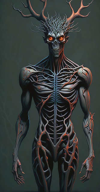 Free ai generated skeleton monster illustration