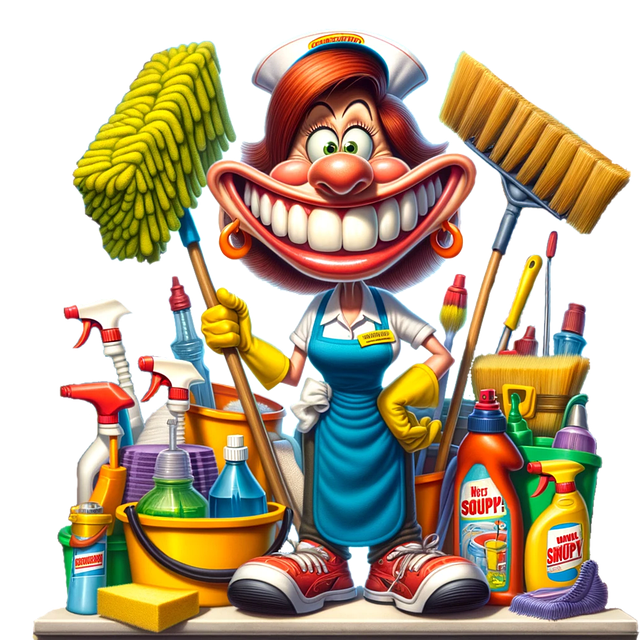 Free ai generated janitor mop illustration