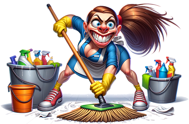 Free ai generated janitor mop illustration