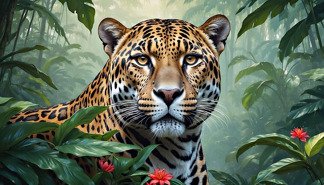 Download free HD stock image of Ai Generated Jaguar Free ai generated jaguar predator illustration