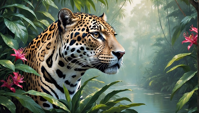 Free ai generated jaguar predator illustration