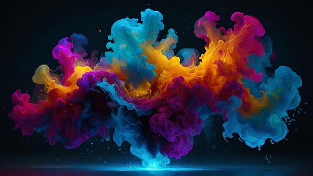 Free smoke ink colorful illustration