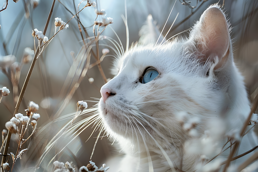 Ai Dihasilkan, Kucing, Alam, Bunga-Bunga