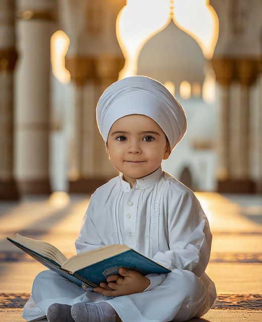 Free ai generated little boy quran illustration