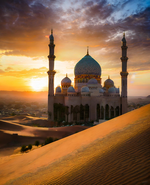 Free Ai Generated Mosque illustration and picture