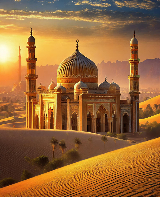 Free Ai Generated Mosque illustration and picture