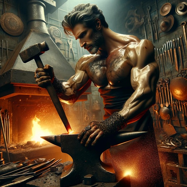 Download free HD stock image of Ai Generated Man Free ai generated man blacksmith illustration