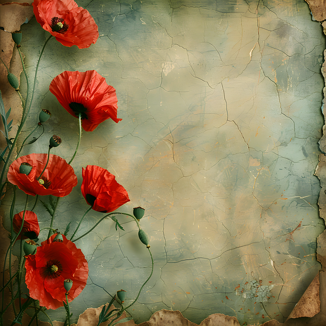 Download free HD stock image of Ai Generated Poppies Free ai generated poppies cracked illustration