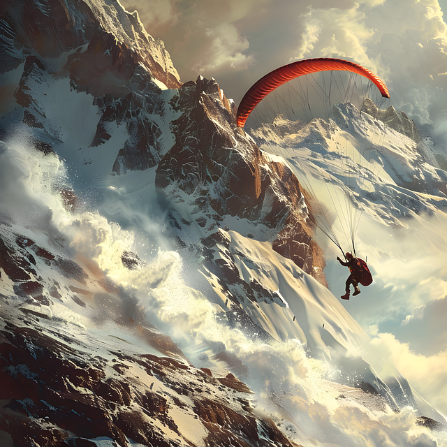Free ai generated rogallo paraglider flying illustration