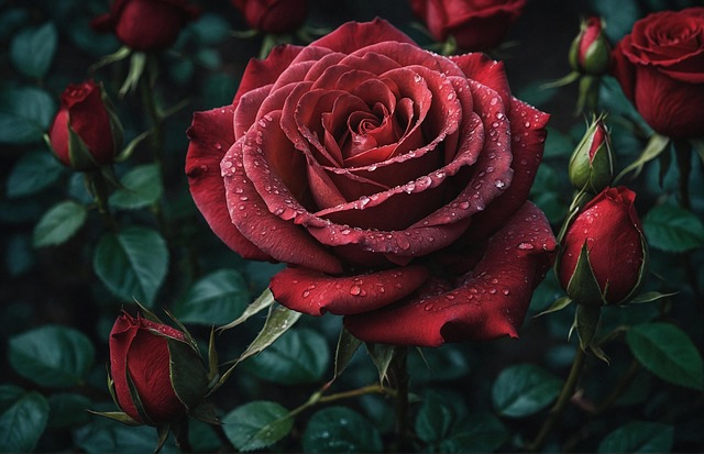 Free ai generated red roses illustration