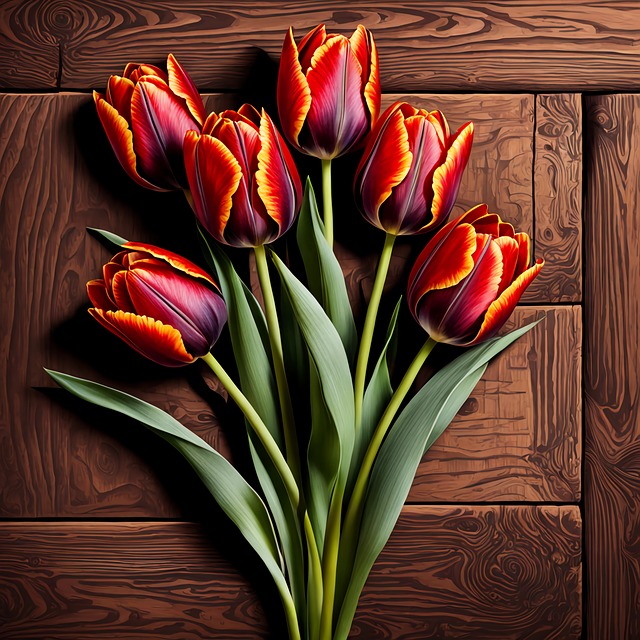 Ai Generiert, Tulpen, Blumen, Strauß