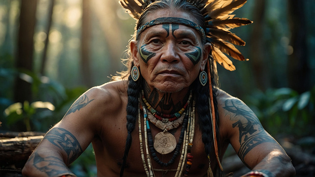 Free ai generated man shaman illustration