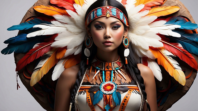 Download free HD stock image of Ai Generated Woman Free ai generated woman native american illustration