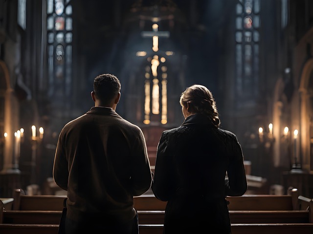 Free ai generated couple church illustration