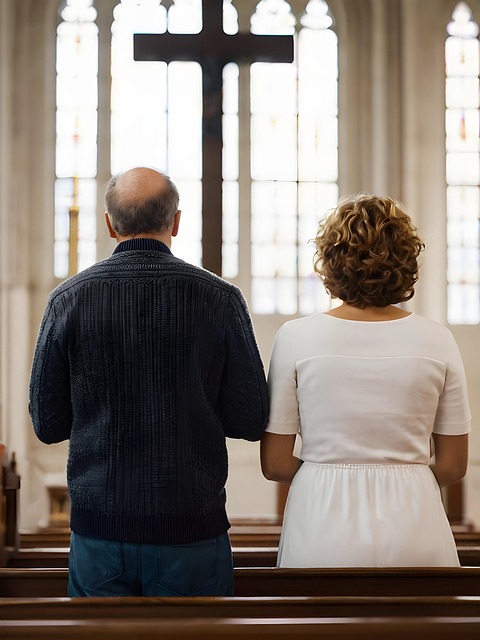 Free ai generated couple church illustration