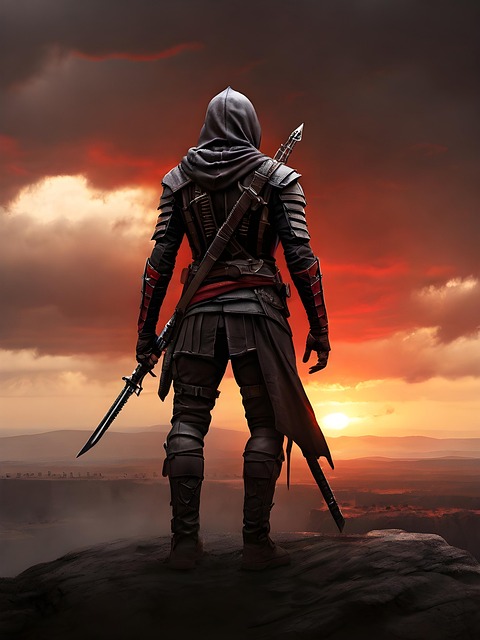 Free ai generated man assassin illustration