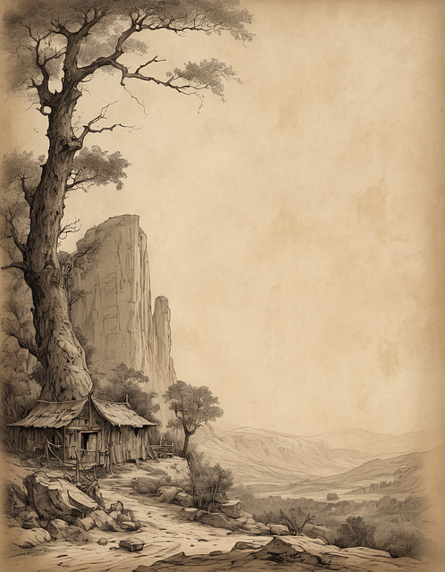 Free ai generated cabin vintage illustration