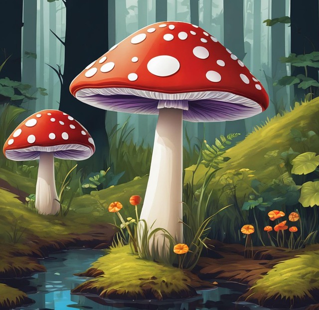 Download free HD stock image of Toadstools Fantasy Free toadstools fantasy mushrooms illustration