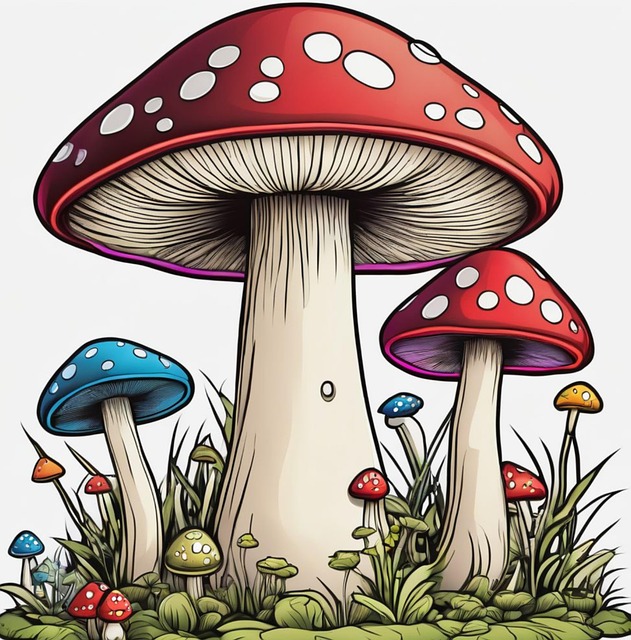 Download free HD stock image of Toadstools Fantasy Free toadstools fantasy mushrooms illustration