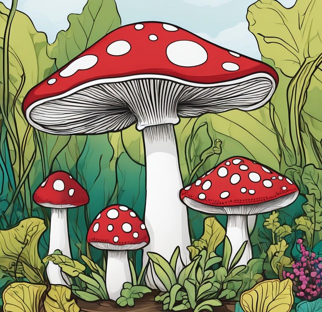 Download free HD stock image of Toadstools Fantasy Free toadstools fantasy mushrooms illustration