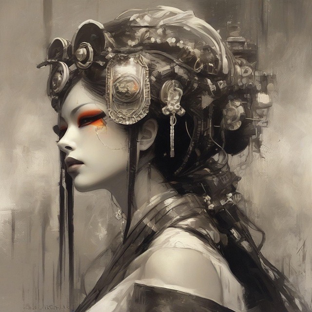 Free ai generated geisha woman illustration