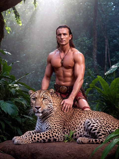 Ai Genereret, Tarzan, Leopard, Mand, Dyr