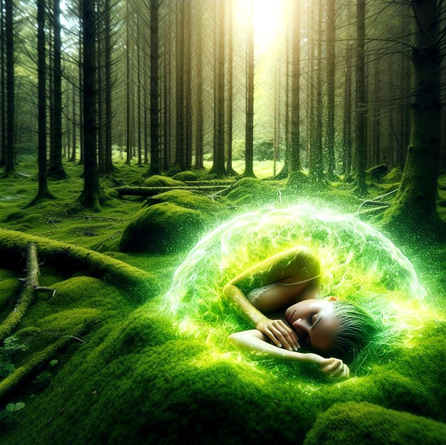 Free shaman meditation energy work illustration