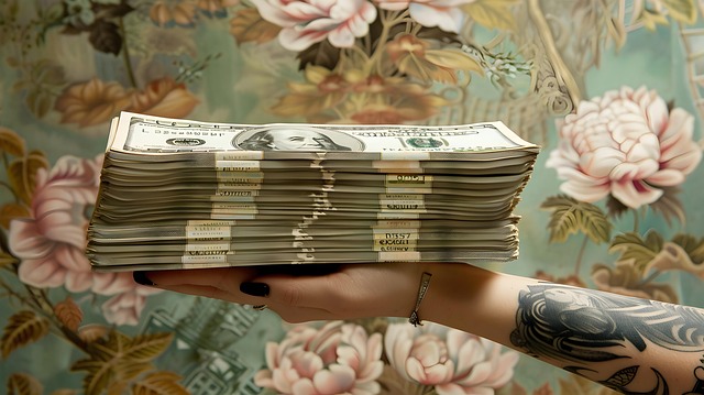 Free money woman hand illustration