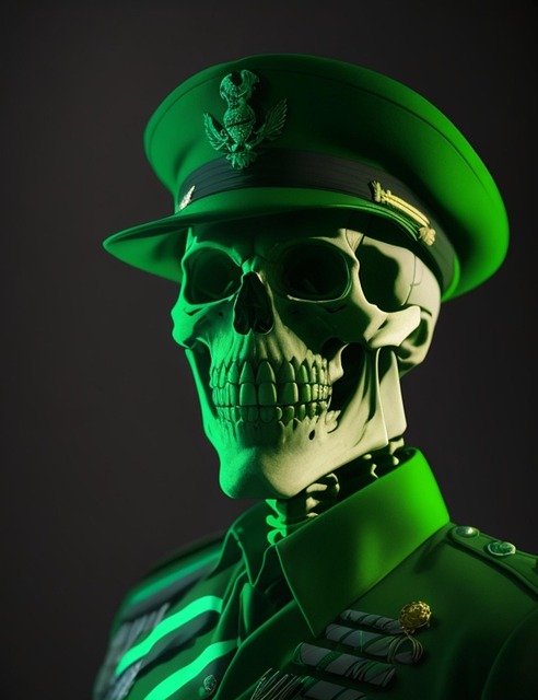 Free skull colonel heavy metal illustration
