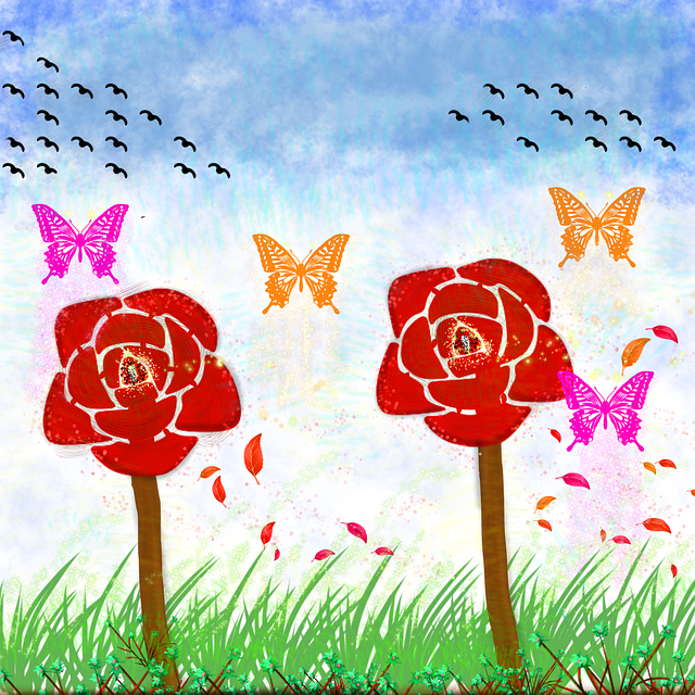 Free Rose Bird illustration and picture