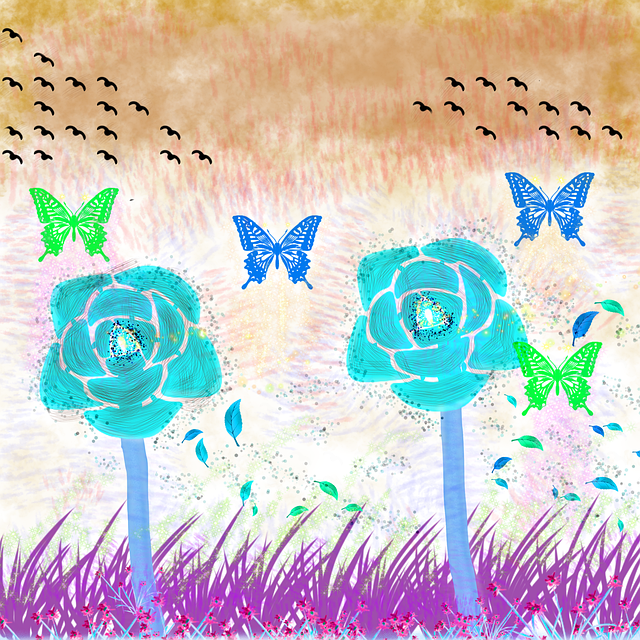 Free Flower Bird illustration and picture