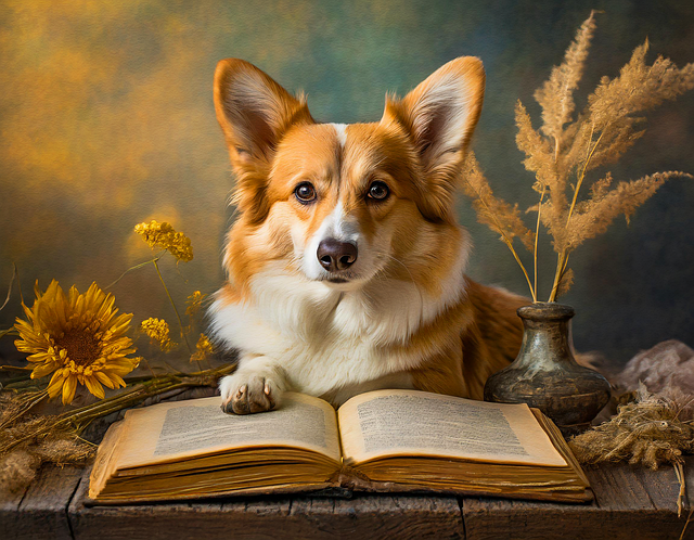 Free ai generated dog book illustration