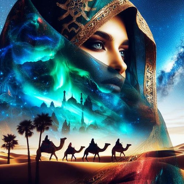 Free woman desert arabic illustration