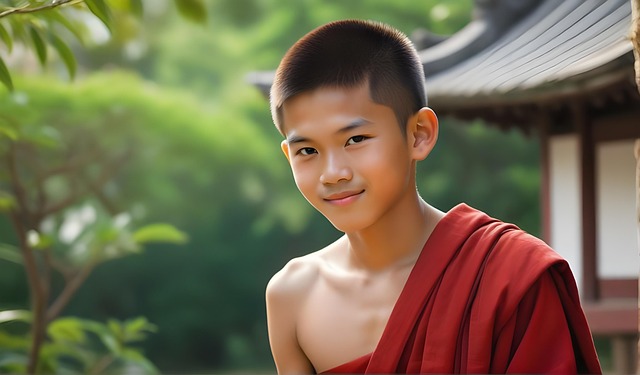 Free ai generated monk student novice illustration
